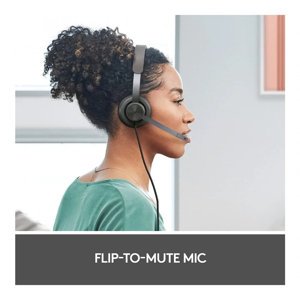 Logitech Zone Wired‎ Headset, with advanced noise-canceling mic technology